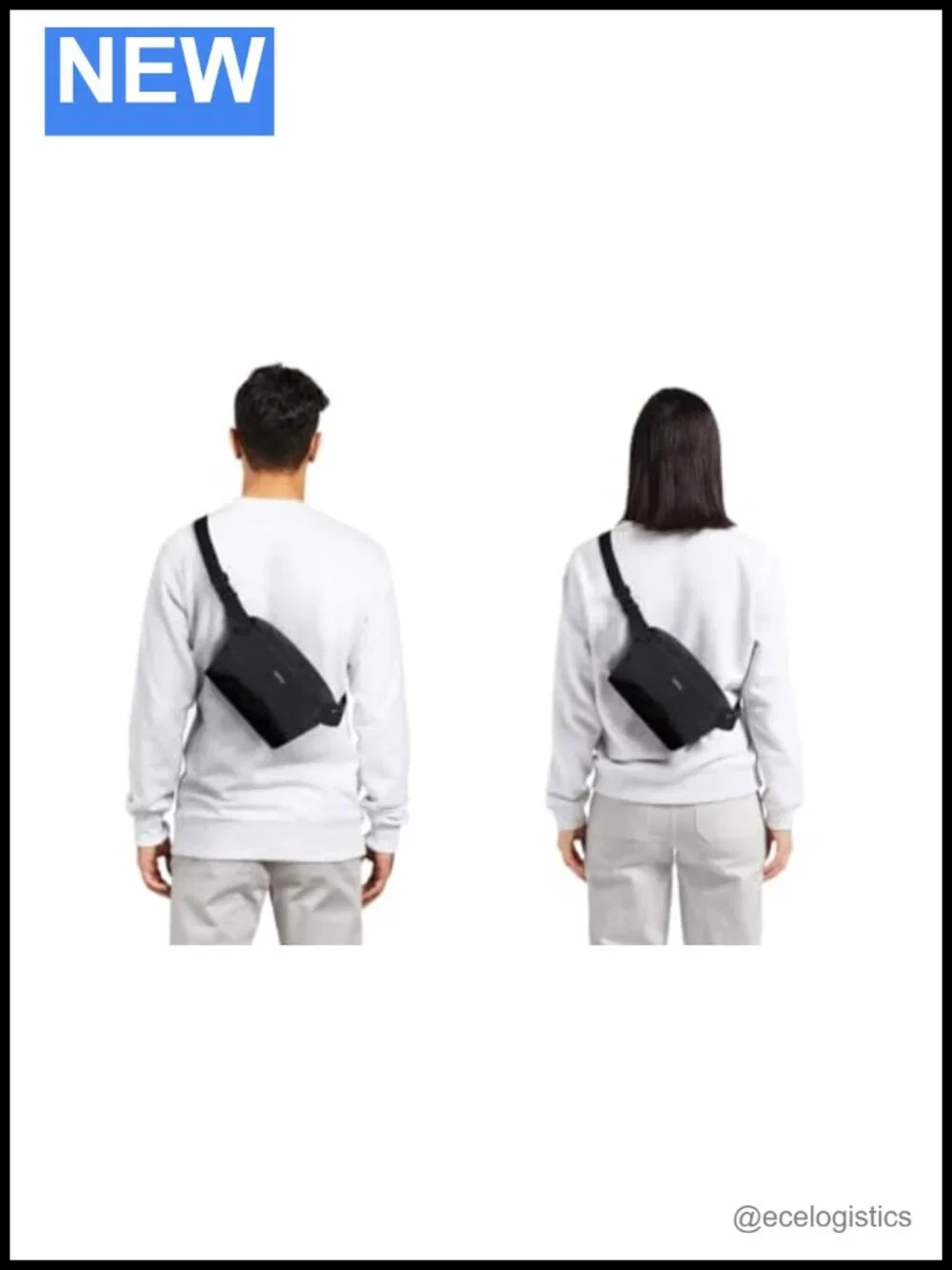Lightweight Recycled Nylon Crossbody Sling Bag with Expandable Gusset